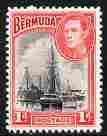 Bermuda 1938-52 KG6 Ships in Hamilton Harbour 1d unmounted SG 110, stamps on . kg6 , stamps on yachts