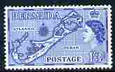 Bermuda 1953-62 Map of Bermuda 1s3d bright blue (die II Sandys) from def set unmounted mint SG 145bc, stamps on maps