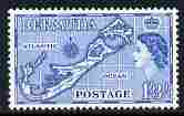 Bermuda 1953-62 Map of Bermuda 1s3d blue (die I Sandys) from def set unmounted mint SG 145, stamps on maps