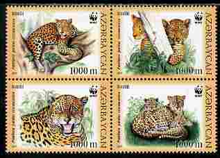 Azerbaijan 2005 WWF - Endangered Species - Leopards perf se-tenant block of 4 unmounted mint SG 591-4, stamps on , stamps on  stamps on , stamps on  stamps on  wwf , stamps on  stamps on cats, stamps on  stamps on leopards, stamps on  stamps on 