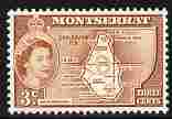 Montserrat 1953-62 QEII Map of Presidency 3c orange-brown unmounted mint SG 139, stamps on maps