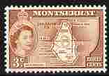 Montserrat 1953-62 QEII Map of Presidency 3c orange-brown unmounted mint SG 139, stamps on , stamps on  stamps on maps