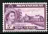 Montserrat 1953-62 QEII St Anthony's Church 5c reddish-lilac unmounted mint SG 141, stamps on churches