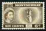 Montserrat 1953-62 QEII Badge of Presidency 6c bistre-brown unmounted mint SG 142, stamps on , stamps on  stamps on badges