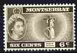 Montserrat 1953-62 QEII Badge of Colony 6c bistre-brown unmounted mint SG 142a, stamps on badges