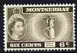 Montserrat 1953-62 QEII Badge of Colony 6c bistre-brown unmounted mint SG 142a, stamps on , stamps on  stamps on badges