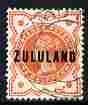 Zululand 1888-93 QV opt on Great Britain 1/2d vermilion cds used SG1, stamps on , stamps on  qv , stamps on 