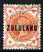 Zululand 1888-93 QV opt on Great Britain 1/2d vermilion cds used SG1, stamps on , stamps on  stamps on , stamps on  stamps on  qv , stamps on  stamps on 