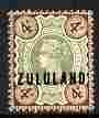 Zululand 1888-93 QV opt on Great Britain 4d green & brown mounted mint but light crease SG6, stamps on , stamps on  stamps on , stamps on  stamps on  qv , stamps on  stamps on 