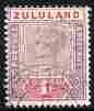 Zululand 1894-96 QV Key Plate 1d with light cancel SG 21, stamps on , stamps on  qv , stamps on 