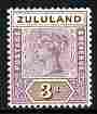 Zululand 1894-96 QV Key Plate 3d mounted mint SG 23, stamps on , stamps on  qv , stamps on 