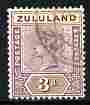 Zululand 1894-96 QV Key Plate 3d cds used SG 23, stamps on , stamps on  qv , stamps on 