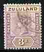 Zululand 1894-96 QV Key Plate 3d cds used SG 23, stamps on , stamps on  stamps on , stamps on  stamps on  qv , stamps on  stamps on 