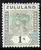 Zululand 1894-96 QV Key Plate 1s mounted mint SG 25, stamps on , stamps on  qv , stamps on 
