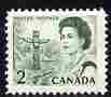 Canada 1967-73 def 2c green (Totem Pole) unmounted mint SG 580, stamps on 