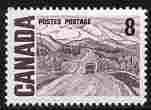 Canada 1967-73 def 8c purple-brown (Alaska Highway) unmounted mint SG 584, stamps on roads, stamps on arts