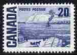 Canada 1967-73 def 20c deep blue (Quebec Ferry) unmounted mint SG 587, stamps on , stamps on  stamps on ships, stamps on  stamps on arts