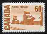 Canada 1967-73 def 50c cinnamon (Grain elevators) unmounted mint SG 589, stamps on agriculture, stamps on farming, stamps on arts