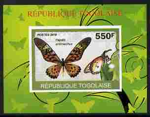 Togo 2010 Butterflies #4 individual imperf deluxe sheetlet unmounted mint. Note this item is privately produced and is offered purely on its thematic appeal , stamps on , stamps on  stamps on butterflies