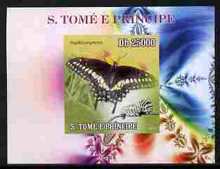 St Thomas & Prince Islands 2009 Butterflies & Catterpillars #2 individual imperf deluxe sheetlet unmounted mint. Note this item is privately produced and is offered purel..., stamps on butterflies