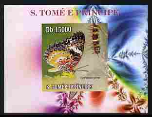 St Thomas & Prince Islands 2009 Butterflies & Catterpillars #3 individual imperf deluxe sheetlet unmounted mint. Note this item is privately produced and is offered purely on its thematic appeal , stamps on butterflies