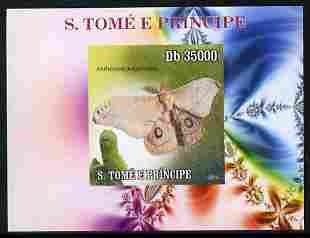 St Thomas & Prince Islands 2009 Butterflies & Catterpillars #5 individual imperf deluxe sheetlet unmounted mint. Note this item is privately produced and is offered purely on its thematic appeal , stamps on butterflies