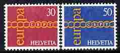 Switzerland 1971 Europa perf set of 2 unmounted mint SG 811-12, stamps on , stamps on  stamps on europa