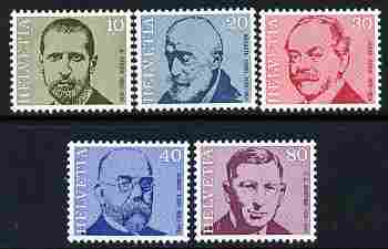 Switzerland 1971 Famous Physicians perf set of 5 unmounted mint SG 819-23, stamps on , stamps on  stamps on medical, stamps on  stamps on doctors