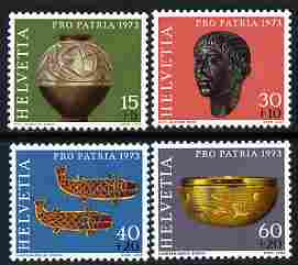 Switzerland 1973 Pro Patria - Archaeological Discoveries perf set of 4 unmounted mint SG 869-72