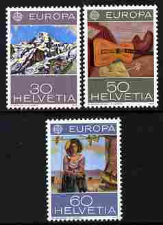 Switzerland 1975 Europa - paintings perf set of 3 unmounted mint SG 898-900, stamps on europa, stamps on arts