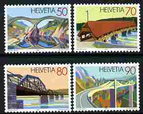 Switzerland 1991 Bridges perf set of 4 unmounted mint SG 1231-34, stamps on bridges, stamps on civil engineering, stamps on civils