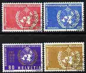 Switzerland - World Meteorological Organisation 1973 Centenary of WMO perf set of 4 fine used SG LM10-13, stamps on weather