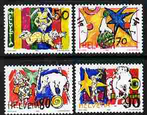 Switzerland 1992 The Circus perf set of 4 unmounted mint SG 1251-54, stamps on , stamps on  stamps on circus, stamps on  stamps on horses, stamps on  stamps on elephants