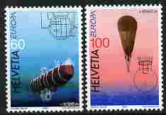 Switzerland 1994 Europa - Discoveries & Inventions perf set of 2 unmounted mint SG 1285-86, stamps on europa, stamps on balloons, stamps on submarines