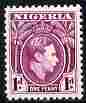Nigeria 1938-51 KG6 1d purple line perf 12 unmounted mint, SG 50b, stamps on , stamps on  kg6 , stamps on 