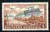 Southern Rhodesia 1953 Transport 1s from Centenary set unmounted mint, SG 75, stamps on transport, stamps on railways, stamps on aviation, stamps on bovine