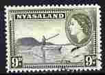 Nyasaland 1953-54 Lake Nyasa 9d (from def set) fine cds used, SG 181, stamps on , stamps on  stamps on lakes