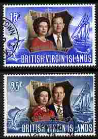 British Virgin Islands 1972 Royal Silver Wedding set of 2 fine cds used SG 275-6, stamps on royalty, stamps on silver wedding