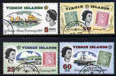 British Virgin Islands 1965 Stamp Centenary perf set of 4 fine cds used, SG 203-06*, stamps on , stamps on  stamps on stamp centenary, stamps on  stamps on stamp on stamp, stamps on  stamps on ships, stamps on  stamps on aviation, stamps on  stamps on stamponstamp