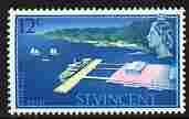 St Vincent 1965-67 QEII def 12c Deep Water Wharf unmounted mint SG 239, stamps on ports, stamps on ships
