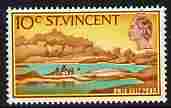 St Vincent 1965-67 QEII def 10c Owia Salt Pond unmounted mint SG 238, stamps on salt.minerals