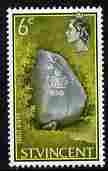St Vincent 1965-67 QEII def 6c Carib Stone unmounted mint SG 236, stamps on stone, stamps on minerals, stamps on arts