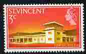 St Vincent 1965-67 QEII def 3c Airport Terminal Building unmounted mint SG 233, stamps on , stamps on  stamps on buildings, stamps on  stamps on aviation