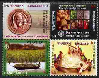 Bangladesh 2009 World Food Day set of 4 in se-tenant block unmounted mint, stamps on , stamps on  stamps on food