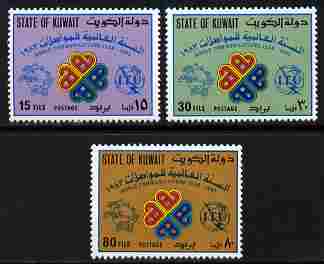 Kuwait 1983 World Communication Year perf set of 3 unmounted mint SG 1006-08, stamps on , stamps on  stamps on communications, stamps on  stamps on  upu , stamps on  stamps on  itu , stamps on  stamps on 