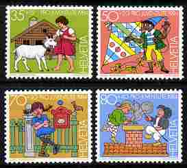 Switzerland 1984 Pro Juventute Characters from Childrens books set of 4 unmounted mint SG J287-90, stamps on children, stamps on literaturegoats, stamps on ovine