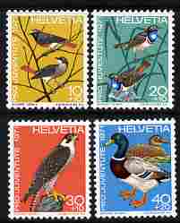 Switzerland 1971 Pro Juventute Birds set of 4 unmounted mint SG J233-36, stamps on , stamps on  stamps on birds, stamps on  stamps on birds of prey