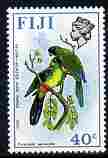 Fiji 1971-72 Birds & Flowers 40c (Masked Shining Parrot) unmounted mint 447, stamps on birds, stamps on flowers