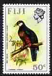 Fiji 1972-74 Birds & Flowers 50c (White-throated Pigeon) unmounted mint SG 472, stamps on birds, stamps on flowers