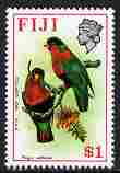 Fiji 1972-74 Birds & Flowers $1 (Collared Lory) unmounted mint, SG 472, stamps on birds, stamps on flowers